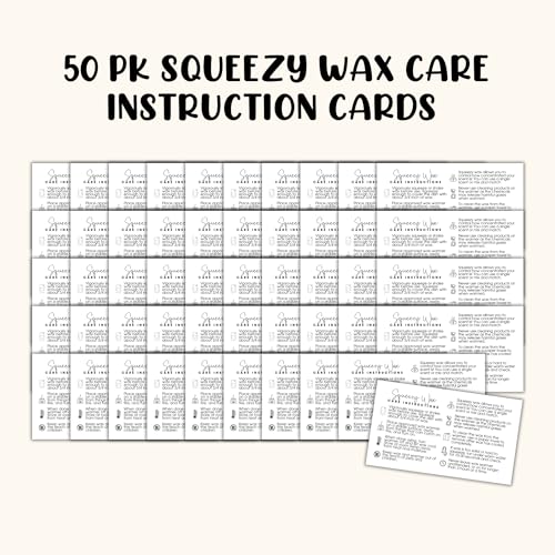 Lashicorn Squeezy Wax Instruction Cards Squeezable Liquid Melt Pouch Pour | 50pk 2x3.5” Minimalist Client Care Directions Long Lasting Scented Warmer - Image 2