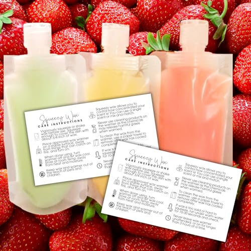 Lashicorn Squeezy Wax Instruction Cards Squeezable Liquid Melt Pouch Pour | 50pk 2x3.5” Minimalist Client Care Directions Long Lasting Scented Warmer - Image 5