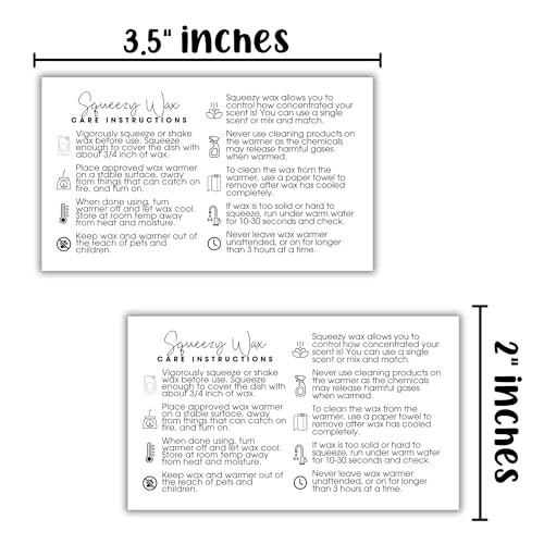 Lashicorn Squeezy Wax Instruction Cards Squeezable Liquid Melt Pouch Pour | 50pk 2x3.5” Minimalist Client Care Directions Long Lasting Scented Warmer - Image 4