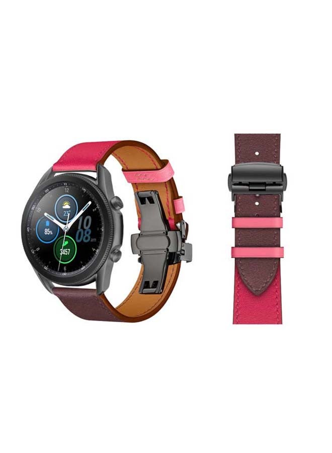 Perfii Genuine Leather Replacement Band for Samsung Galaxy Watch3 45mm Multicolour - Image 1