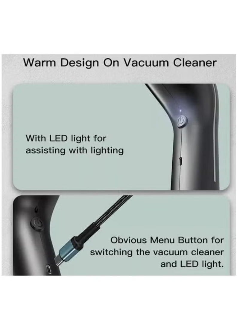 Yesido VC02 Mini Handheld Rechargeable Vacuum Cleaner – Portable, Cordless, Powerful Suction for Home, Office, and Car Cleaning, Compact Design, Easy to Use with Rechargeable Battery - Image 3