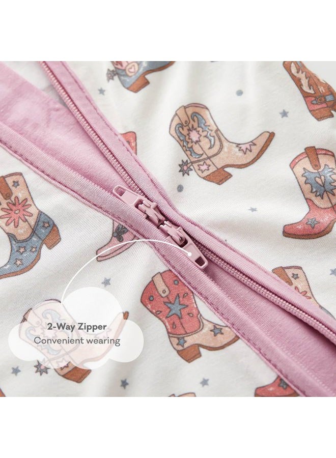 PureBorn Baby Boys Girls Sleeper Snug Fit Viscose from Bamboo Pajamas 0-24 Months, Western Boots, 3-6 Months - Image 5