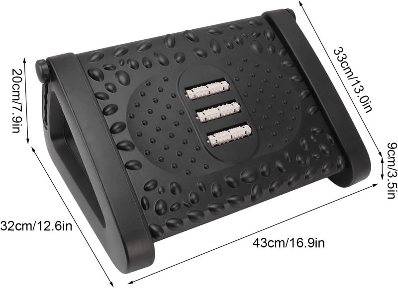GHANU Foot Rest Adjustable Height for Under Desk Ergonomic Office Footrest with Massage Rollers NonSlip Base and Sturdy Construction for Posture Pain Relief and Improved Circulation - Image 5