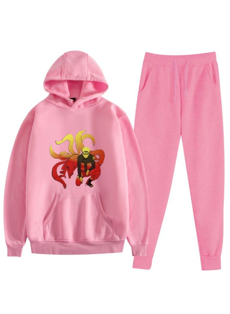 KUYING Naruto Anime Printed Fashion Men's and Women's Hooded Hooded Hoodie Set  - Image 1