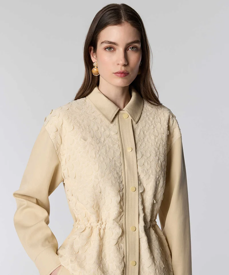 ايبيكيول Textured Jacket with Adjustable Waist