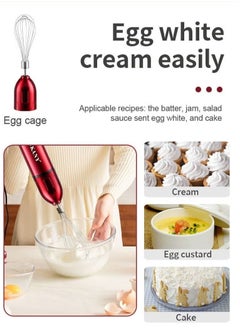 Immersion Hand Blender with Two Speed Adjustable 600 Watt 5-in-1 Titanium Steel Blades Ergonomic handle with Chopper, Whisk, 500ml Mixing Beaker, Detachable Electric Stick Blender Set Red - pzsku/Z2F0C63CB0391D969A672Z/45/_/1738984260/1621e492-84da-4221-a9a2-1aa4cdd26d36