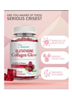 NATURE GLOW Natural Glow Cranberry Collagen with Glutathione Gummies – Skin Whitening, Anti-Aging Superfoods with Vitamins – Boosts Immunity, Increases Energy, Moisturizes Skin – Removes Acne Marks, Dark Spots, Wrinkles – 60 Gummies  - Image 3
