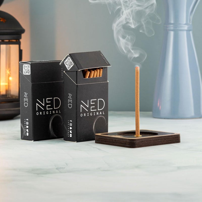 Ned عود العطر الأصلي من Bakt Al Oud مع قاعدة – عودان عطرية فيتنامية طبيعية – 25 عودًا طويل الاحتراق | مدة احتراق تزيد عن 45 دقيقة - Image 2