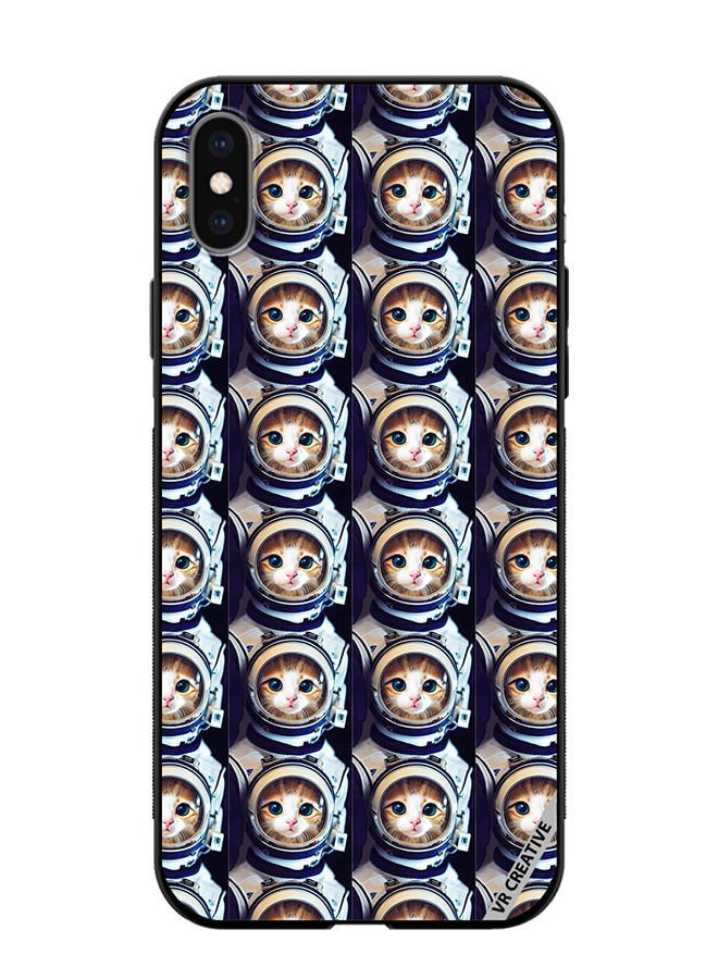VR CREATIVE Protective Case Cover For Apple iPhone X/XS Cat Face Inside Astronauts Helmet Pattern Design Multicolour - Image 1