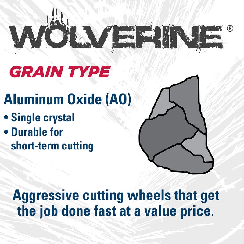 WEILER مجموعة عجلة القطع ومرفق مطحنة ويلاير 56089 بما في ذلك مرفق 56490 وعجلات وولفرين T1 رقيقة 3 إنش x 1/16" ، A36T ، 3/8" AH (1 مرفق و 10 أقراص قطع) - Image 5