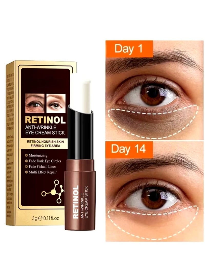 MEC Retinol Eye Cream Stick, Moisturizing Nourishing Firming Eye Skin, Anti Dark Circles under Eyes Moisturizer 3g - Image 1