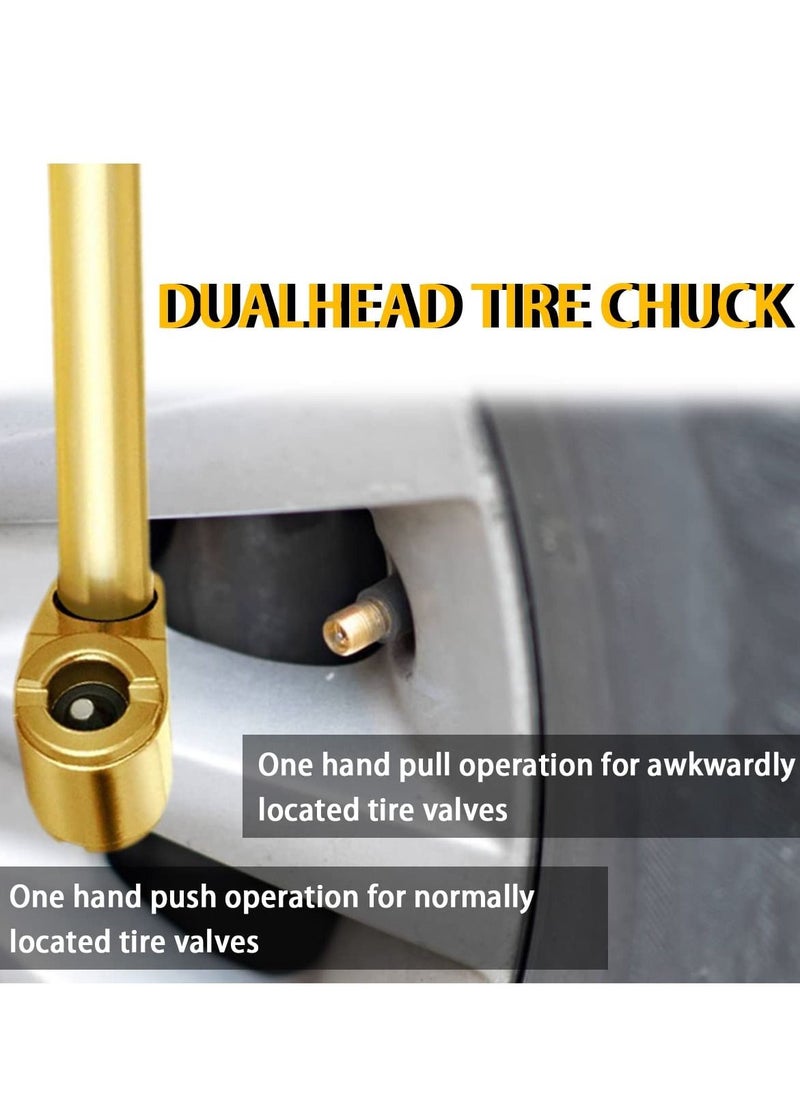SYOSI - 2 Way Connection Heavy Duty Air Chuck Set, 1/4 Inch Female NPT Closed Ball tire Chuck, Dual Head Air Chuck and Standard Male Quick Plug, Tire Air Fill Kit for Tire Inflator Gauge and Air Compressor - Image 1