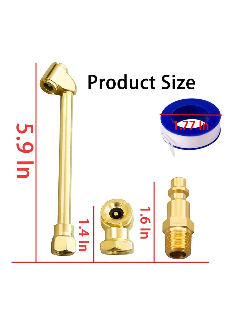 SYOSI - 2 Way Connection Heavy Duty Air Chuck Set, 1/4 Inch Female NPT Closed Ball tire Chuck, Dual Head Air Chuck and Standard Male Quick Plug, Tire Air Fill Kit for Tire Inflator Gauge and Air Compressor - Image 1