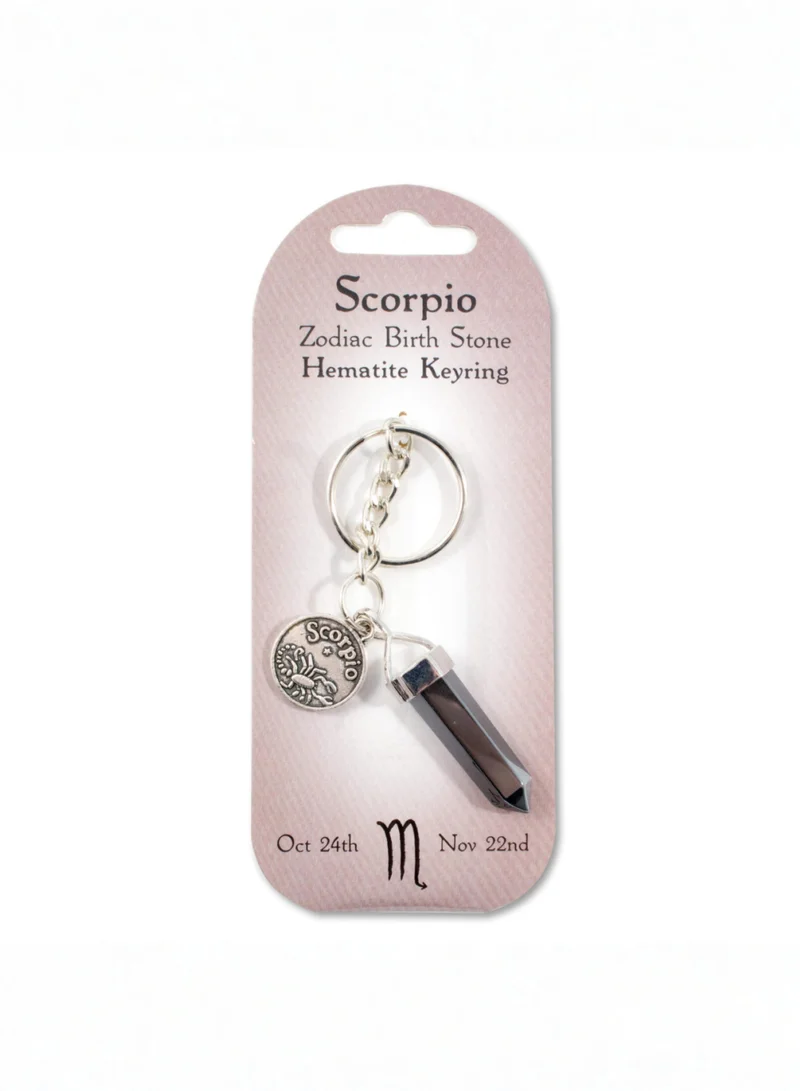 British Fossils Scorpio Zodiac Keyring Scorpio - Hematite for Women | Best Price UAE
