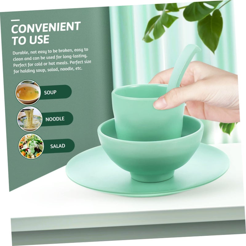 Unbreakable Melamine Dinnerware Set Bowl Plate Cup Spoon for Kitchen Hotel Camping - Image 4