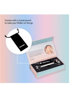 Sacheu Sacheu Stainless Steel Face Roller - Face and Eye Roller, Metal Face Roller to Help Reduce Puffiness, Cooling Dual Sided Stainless Steel Facial Roller Massager with Travel Pouch  - Image 2