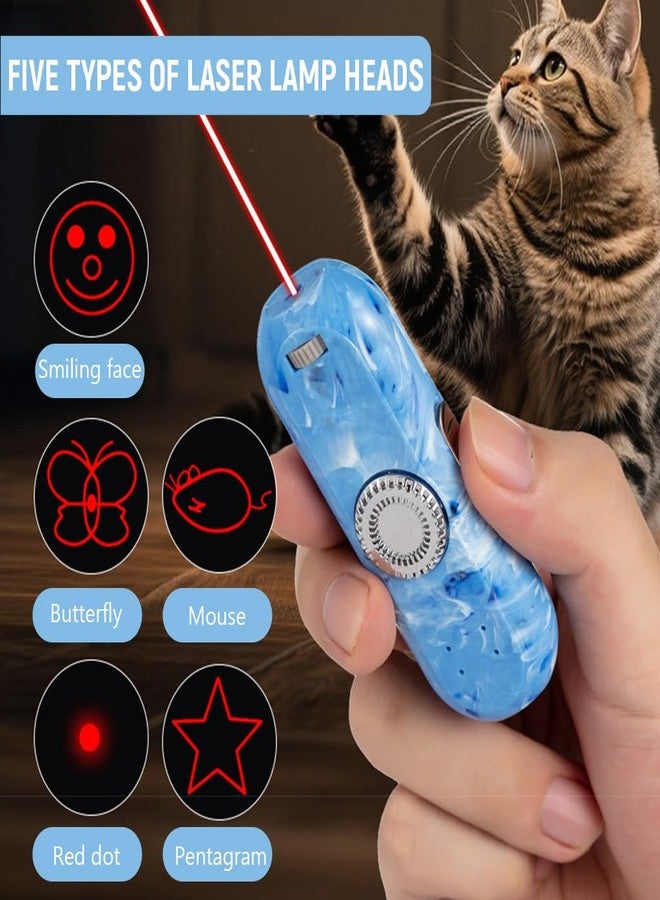 Qpets® Cat Laser Toys, Cat Teasing Toy with 5 Laser Patterns & Fidget Spinner Design, Pocket Cats Laser Pointer Pen Toy for Interactive Play Fun Exercise & Training for Cats Dogs - USB Rechargeable - Image 4