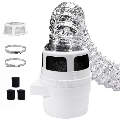 VIWINVELA Upgraded Version - VIWINVELA 3 in 1 Indoor Dryer Vent Kit with Silver Dryer Vent Hose - Dryer Lint Catcher Water Filter Bucket - Dryer Lint Trap for Electric Dryer - Image 1