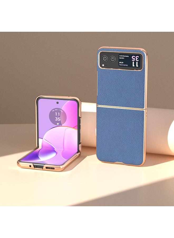 اس-توب جراب لهاتف Motorola Razr 40 مصنوع من جلد أصلي مطلي بالكهرباء النانوية + جراب هاتف من مادة الليتشي PC - Image 2