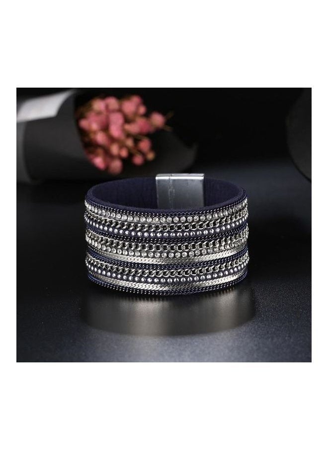 NIBEMINENT - Rhinestones And Metal Chain Fashion Bracelet - Image 1