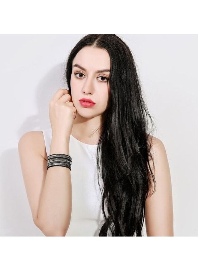 NIBEMINENT - Rhinestones And Metal Chain Fashion Bracelet - Image 1