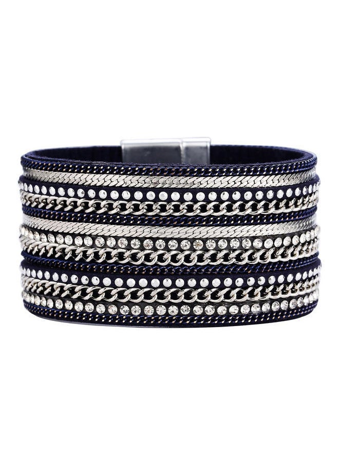 NIBEMINENT - Rhinestones And Metal Chain Fashion Bracelet - Image 1