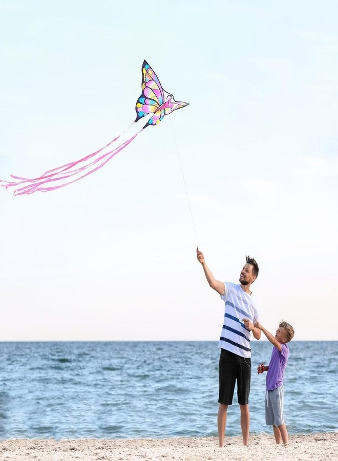 Simxkai Butterfly Kite for Kids & Adults, Easy to Fly Big Kite for Beginners, 300ft Line Handle Included, The Easiest Flying Beach Kites for Outdoor Activities & Family Trip - Image 3