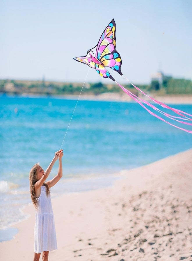 Simxkai Butterfly Kite for Kids & Adults, Easy to Fly Big Kite for Beginners, 300ft Line Handle Included, The Easiest Flying Beach Kites for Outdoor Activities & Family Trip - Image 2