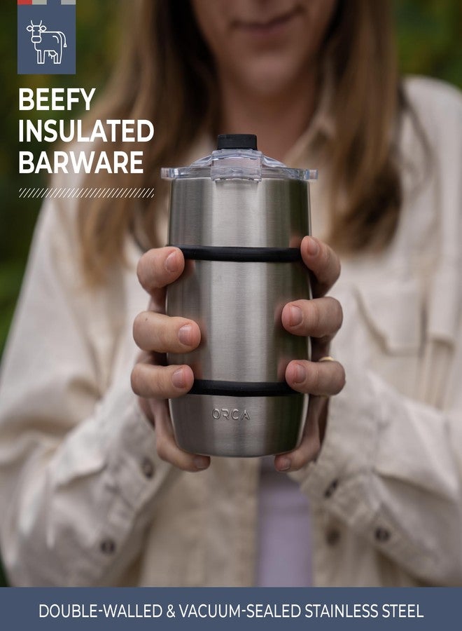 ORCA Double Barrel 24oz | Temperature Insulated, Stainless Steel Tumbler with a Classy Wood Grain Print, for Whiskey, Beer, Coffee or Whatever You're Having - White Oak - Image 2