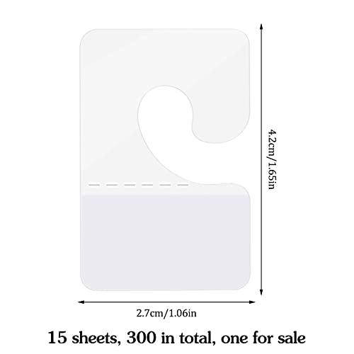 Prudiut 300 Pack Hang Tabs Hook Hang Tags Adhesive Hanging Tabs Heavy Duty Sticky Tabs Hang Hooks for Retail Displays in Business Shops(1.1 * 1.7 Inch) - Image 2