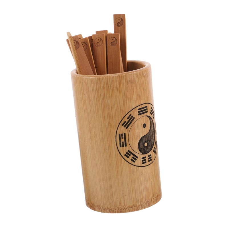 Portable Bamboo Fortune Telling Sticks Set Chinese I Ching Divination Tool for Home Temple - Image 2