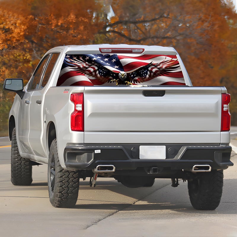 Tobethay Rear Window Decals for Trucks - 65x17.3 in Back Window Decals Fit Most Pickup Trucks SUV, Vinyl American Flag Back Window Decal Truck Rear Window Graphics for Personalized Decoration - Image 3