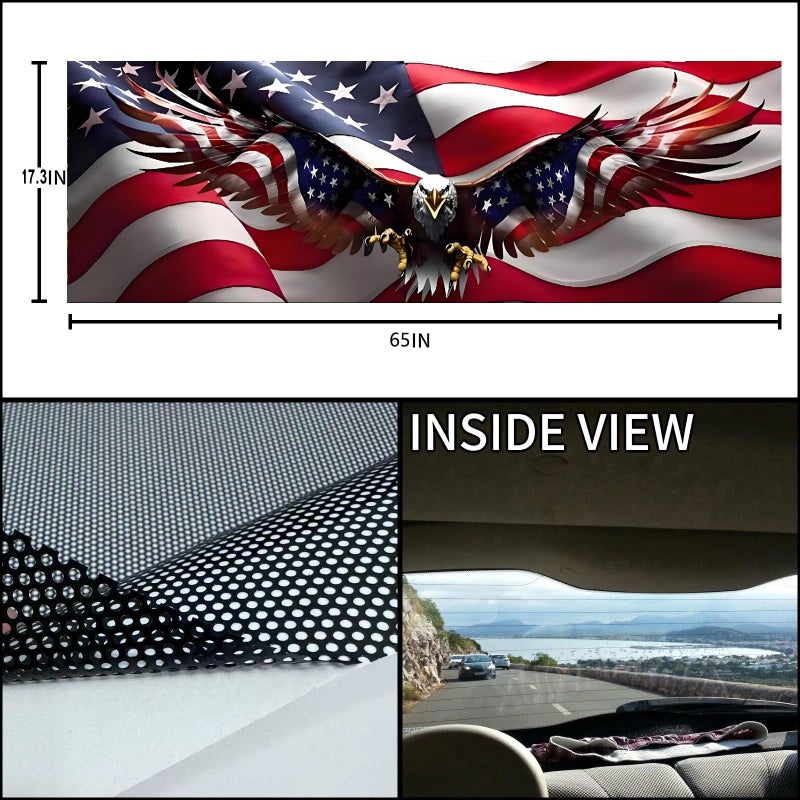 Tobethay Rear Window Decals for Trucks - 65x17.3 in Back Window Decals Fit Most Pickup Trucks SUV, Vinyl American Flag Back Window Decal Truck Rear Window Graphics for Personalized Decoration - Image 2