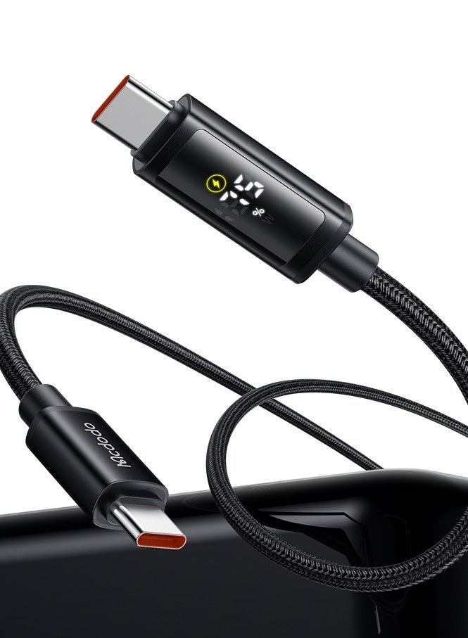 Mcdodo Dual LED Display USB-C to USB-C Cable 100W 1.2m – Fast Charging PD Type-C Data Sync Cable for Android Phones, Samsung Galaxy, Tablets, Laptops – Black - Image 3