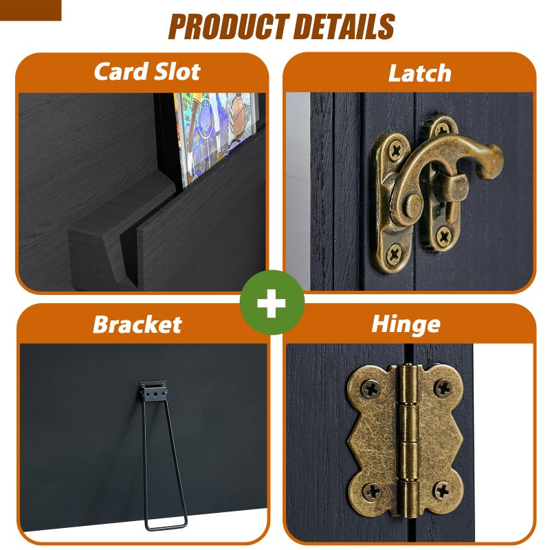 Poyilooo Card Display Cases, Graded Sports Card Display Case - 6 Card Holder with UV Protection - Pin Display Frame - Wall or Countertop Display for Baseball Basketball Football Trading Cards - Image 4