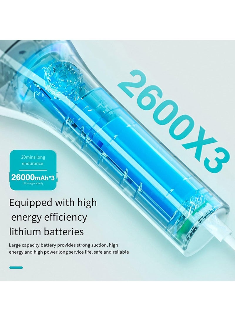 توبيز مكنسة كهربائية لاسلكية صغيرة محمولة للسيارة من توبي VC_03، 6000 باسكال مع سعة بطارية 7800 مكنسة كهربائية محمولة باليد، مكنسة كهربائية محمولة للتنظيف السريع، مكنسة كهربائية لاسلكية قابلة لإعادة الشحن، للسيارة والمنزل والمكتب - Image 4