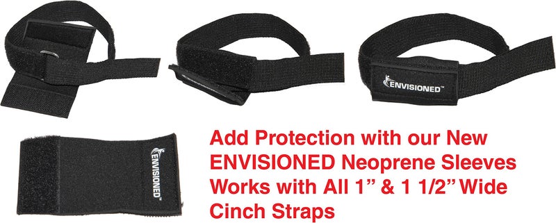 ENVISIONED Heavy Duty Cinch Straps with Stainless Steel Metal Buckle, Reusable Durable Hook and Loop, Multipurpose Securing Straps - 6 Pack - 1" x 15" - Image 4