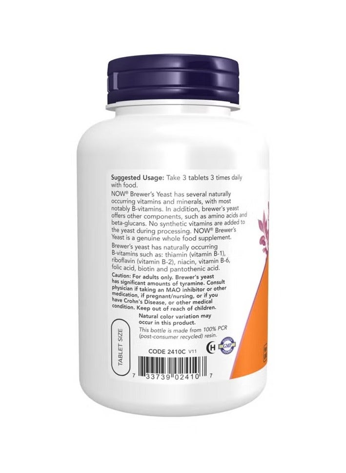 Now Brewer's Yeast 650mg Nutritional Supplement Tablets For Healthy Digestion, Pack of 200's - Image 2