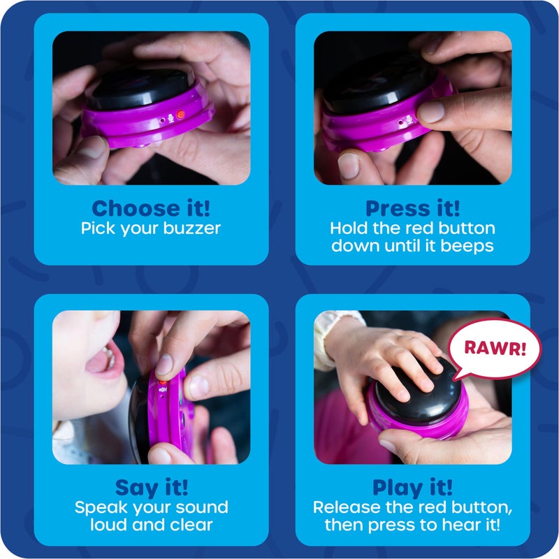 Learning Resources Recordable Answer Buzzers - Classroom Must Haves Supplies, Kids Toys, Sound Effect Button, Family Game Shows For Trivia, Participation Tools Boys and Girls Birthday Gifts - Image 3