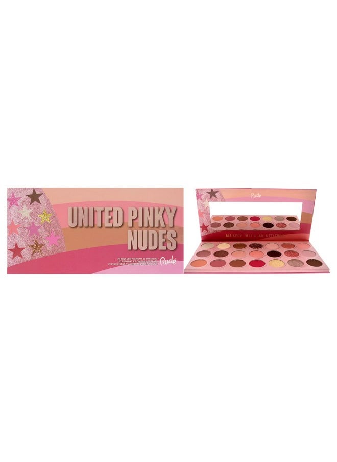 Rude - Cosmetics United Pinky Nudes 21 Pressed Pigment And Shadows Palette Eye Shadow Women 0.74 Oz - Image 1