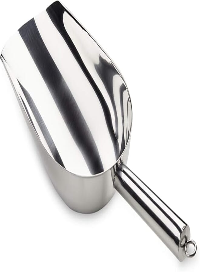 LEMONSODA Metal Ice Scoop - Stainless Steel Ice Scoop - Rustproof Metal Scoops with Hanging Loop - Small Multipurpose Kitchen Ice Cube Scooper (Ice Scoop)