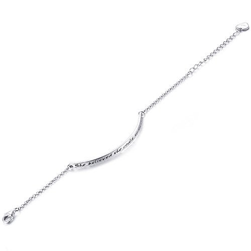 NINAMAID “She believed she could so she did” Engraved 925 Sterling Silver Inspirational Bangle Bracelets - Image 4