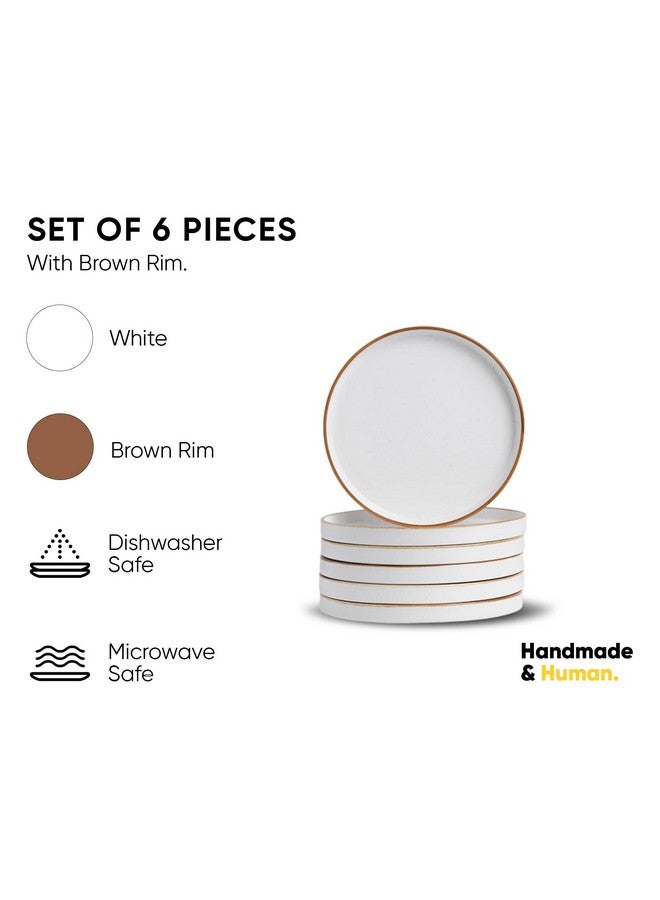 Shay Quarter Plates Set of 6, White Series | Matte Finish | Premium Porcelain | Snacks Plates Set of 6 | Dessert Plates | Snack Plate (Japandi Quarter Plates - White) - Image 3