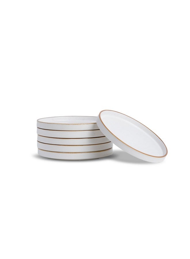 Shay Quarter Plates Set of 6, White Series | Matte Finish | Premium Porcelain | Snacks Plates Set of 6 | Dessert Plates | Snack Plate (Japandi Quarter Plates - White) - Image 4