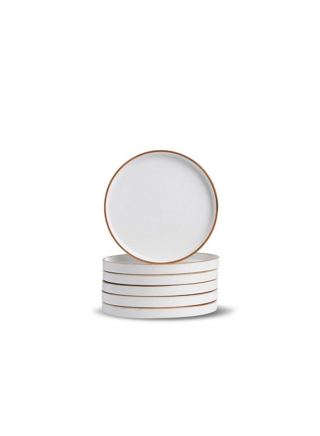 Shay Quarter Plates Set of 6, White Series | Matte Finish | Premium Porcelain | Snacks Plates Set of 6 | Dessert Plates | Snack Plate (Japandi Quarter Plates - White) - Image 1