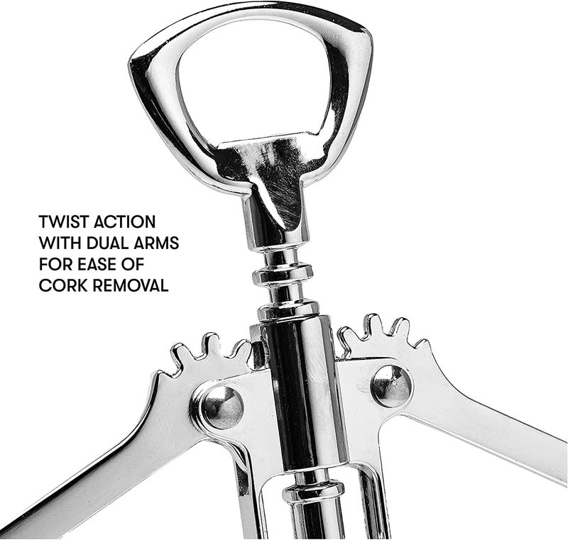 Styxon Premium Stainless Steel Wine, Professional and Portable Bottle Opener, All-in-One Winged Corkscrew, | 2" X 6.9" | Silver - Image 3