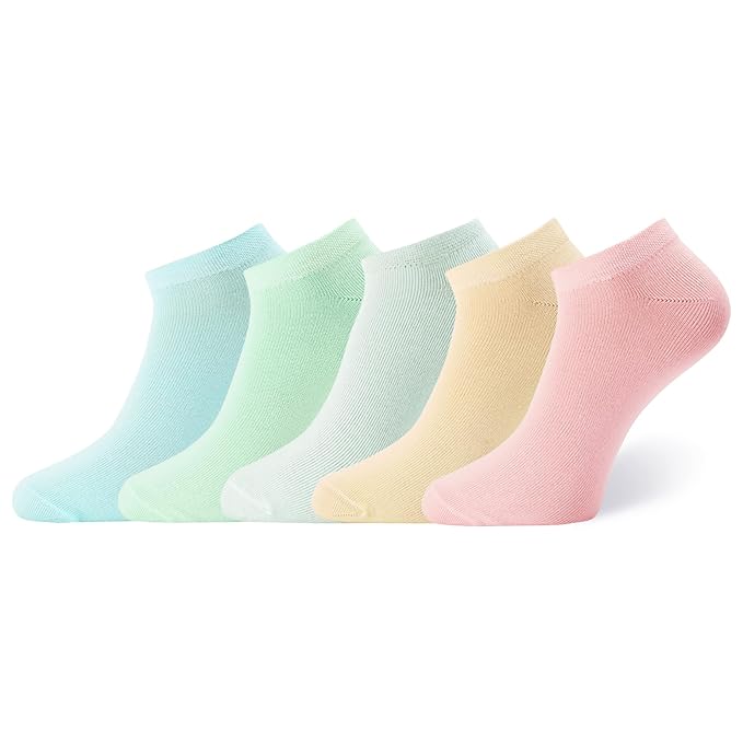 ANCHOR SOCKS ANCHOR Women Ankle Length Polyester Low Ankle Plain/Solid Socks , Combo Pack of 5 Pair, Multicolor - Image 1