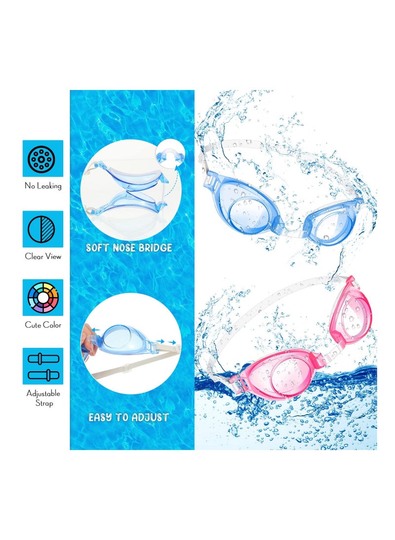 Y&D 12PCS Kids Swimming Goggles, No Leaking Swim Goggles Youth Pool Wide View Glasses Teens Gear Adjustable for Children Boys Girls Aged 6-14(4 Colors) - Image 4