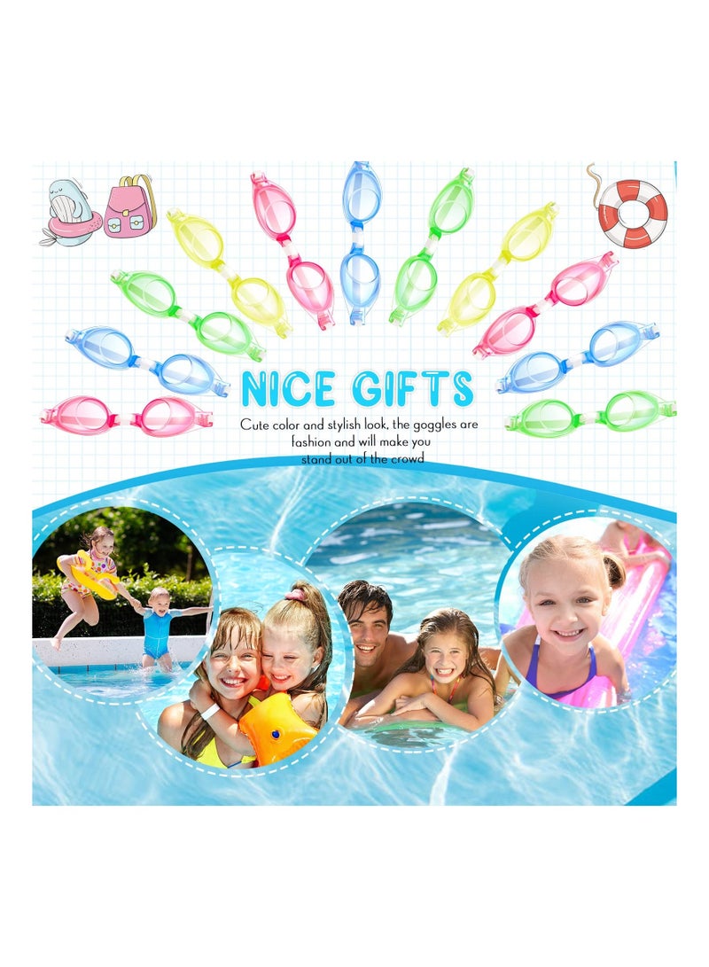 Y&D 12PCS Kids Swimming Goggles, No Leaking Swim Goggles Youth Pool Wide View Glasses Teens Gear Adjustable for Children Boys Girls Aged 6-14(4 Colors) - Image 3