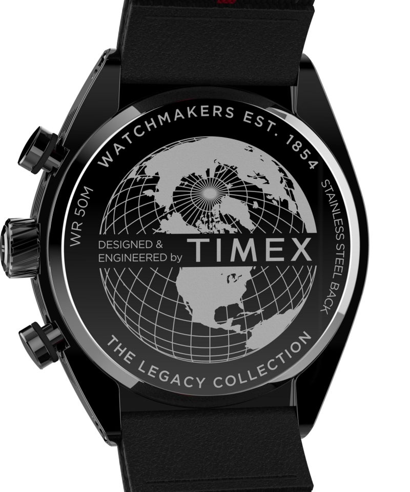 Timex Men's Legacy Tonneau 42mm Watch - Black Strap Black Dial Gunmetal Case - Image 4